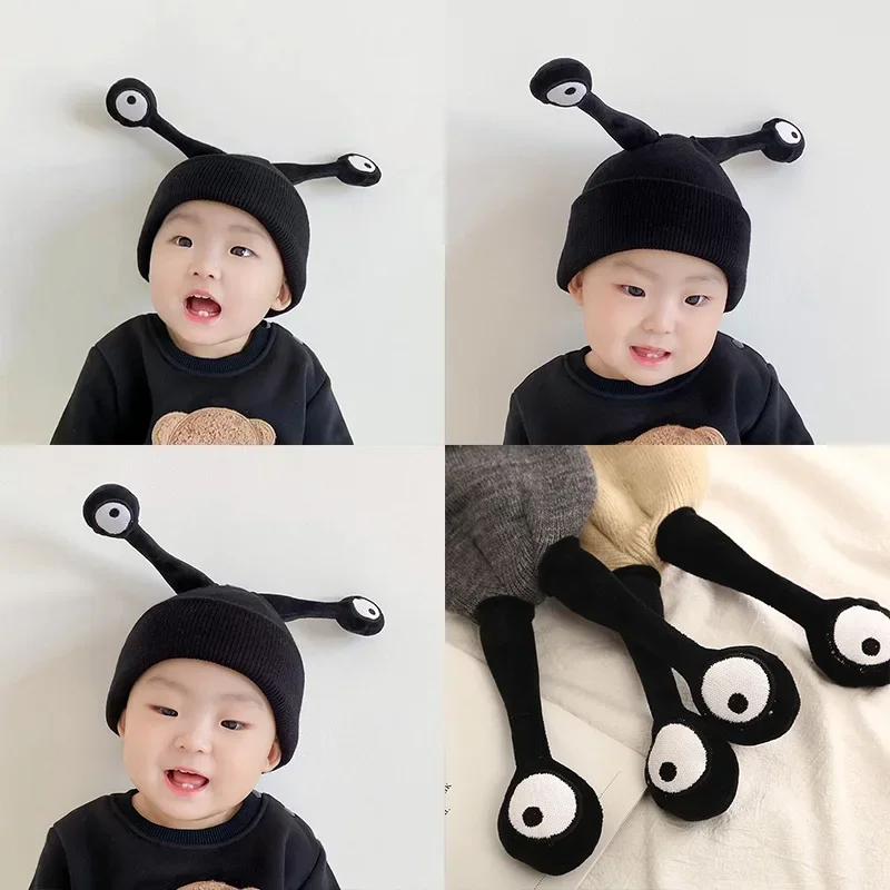 

Winter Women Girls Cute Cartoon Insect Antennae Hat Baby Funny Wool Plush Thicken Parent Child Hat Female Knitted Windproof Hat