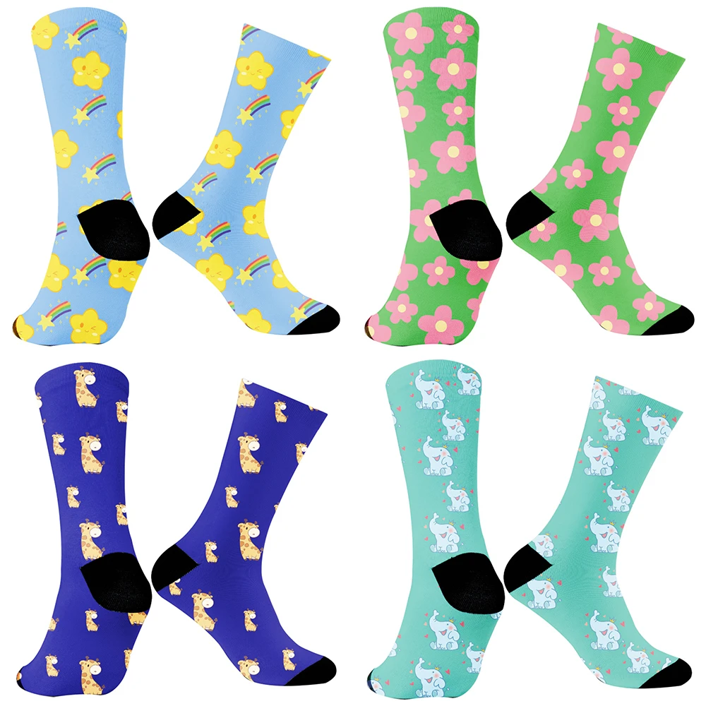 autumn and winter cotton high-top mid-tube socks Halloween Gift 2024 New Print socks literary retro French socks