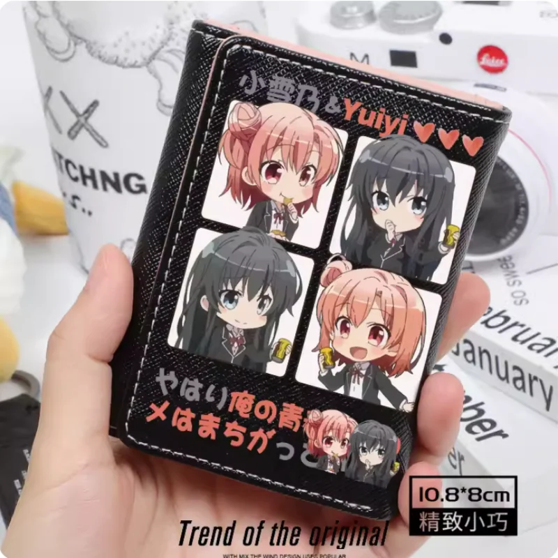 Cartera de Anime Yukinoshita Yukino Yuigahama Yui para mujer, bolso plegable con múltiples tarjetas, gran capacidad, regalo de moda