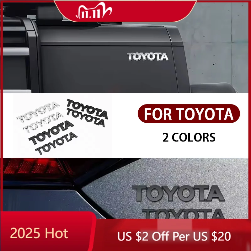 

Для Toyota 2026, новые колпаки ступиц, 3D ABS, глянцевые, черные, серебряные буквы, эмблема на багажник, наклейки, автомобильные аксессуары, модифицированные для Toyota camry