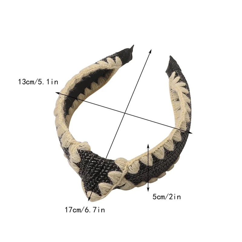 Fashion Headband Women Hair Bands Broadside Wool Raffia Cross Knot Headbands Girls Hair Band Hair Accessories Headwear 2021 New