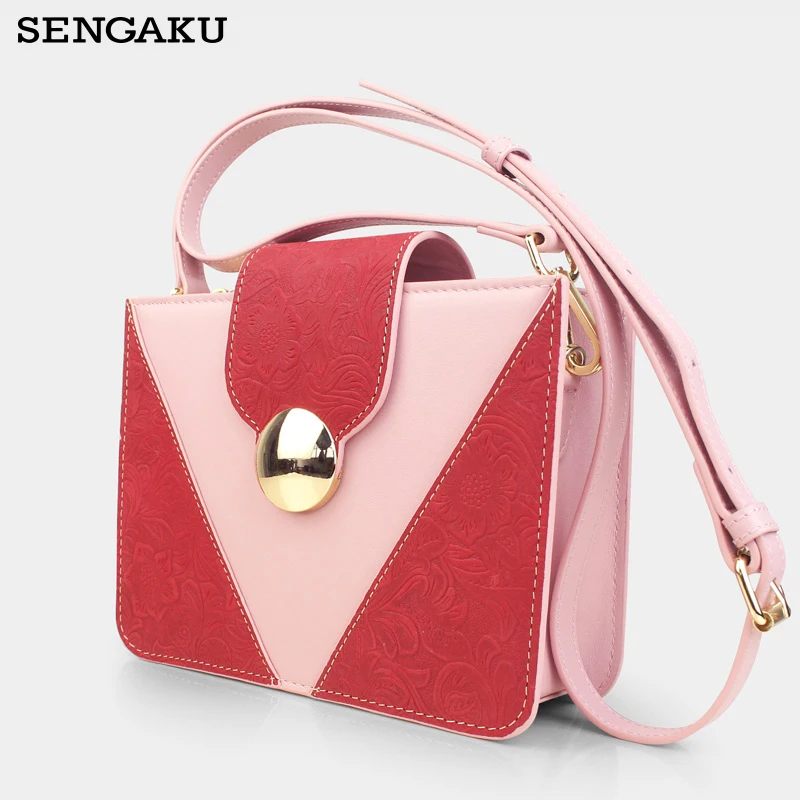 Genuine Leather Women's Shoulder Bag Simple Design Crossbody Bag For Female Messenger Pack Casual Sing Bags