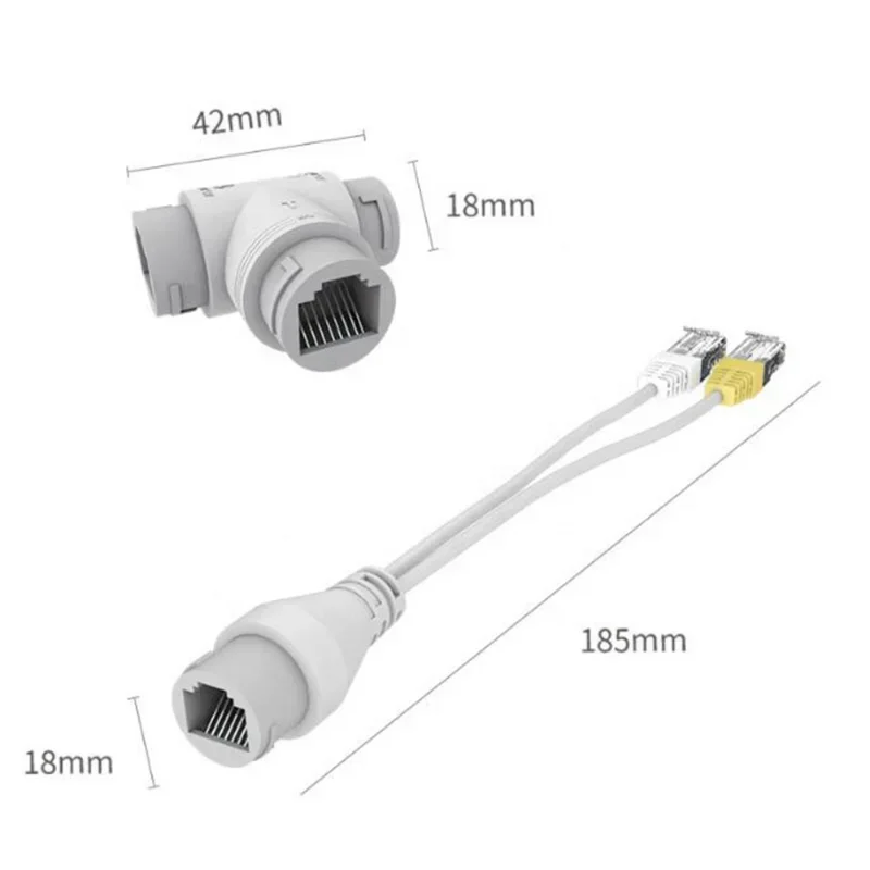 

Сетевой разветвитель POE 2 в 1, соединитель с тремя каналами RJ45 для камеры безопасности, установка трансмиссии и кабелей, 1 шт.