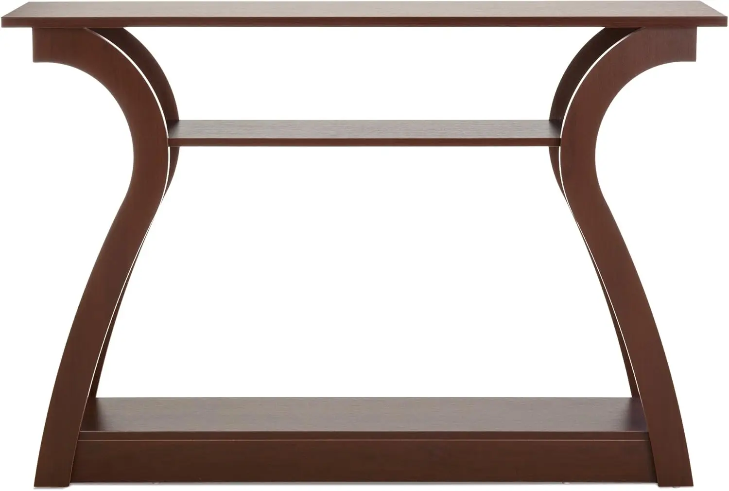 

47in 3-Shelf Modern Decorative Console Accent Table Furniture for Entryway, Living Room, Brown