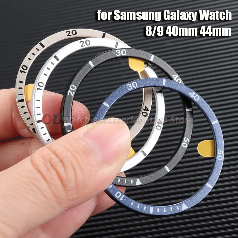 For Samsung Galaxy Watch 9 8 40mm 44mm Metal Watch Bezel Surface Ring Protective Frame Time Speed Scale Cover Bumper Accessories