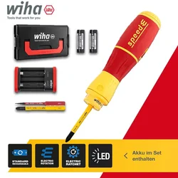 WIHA Electric Screwdriver SpeedE II Electric 7 pcs with SlimBits, Batteries and USB Charger in L Boxx Mini NO.44318