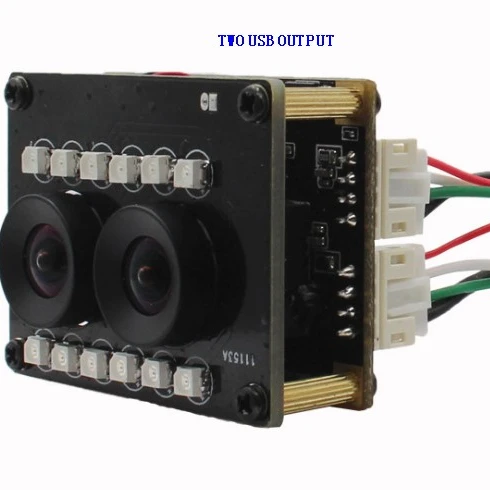 2 MP HD USB camera binocular wide dynamic dual face recognition module , live detection color infrared dual output