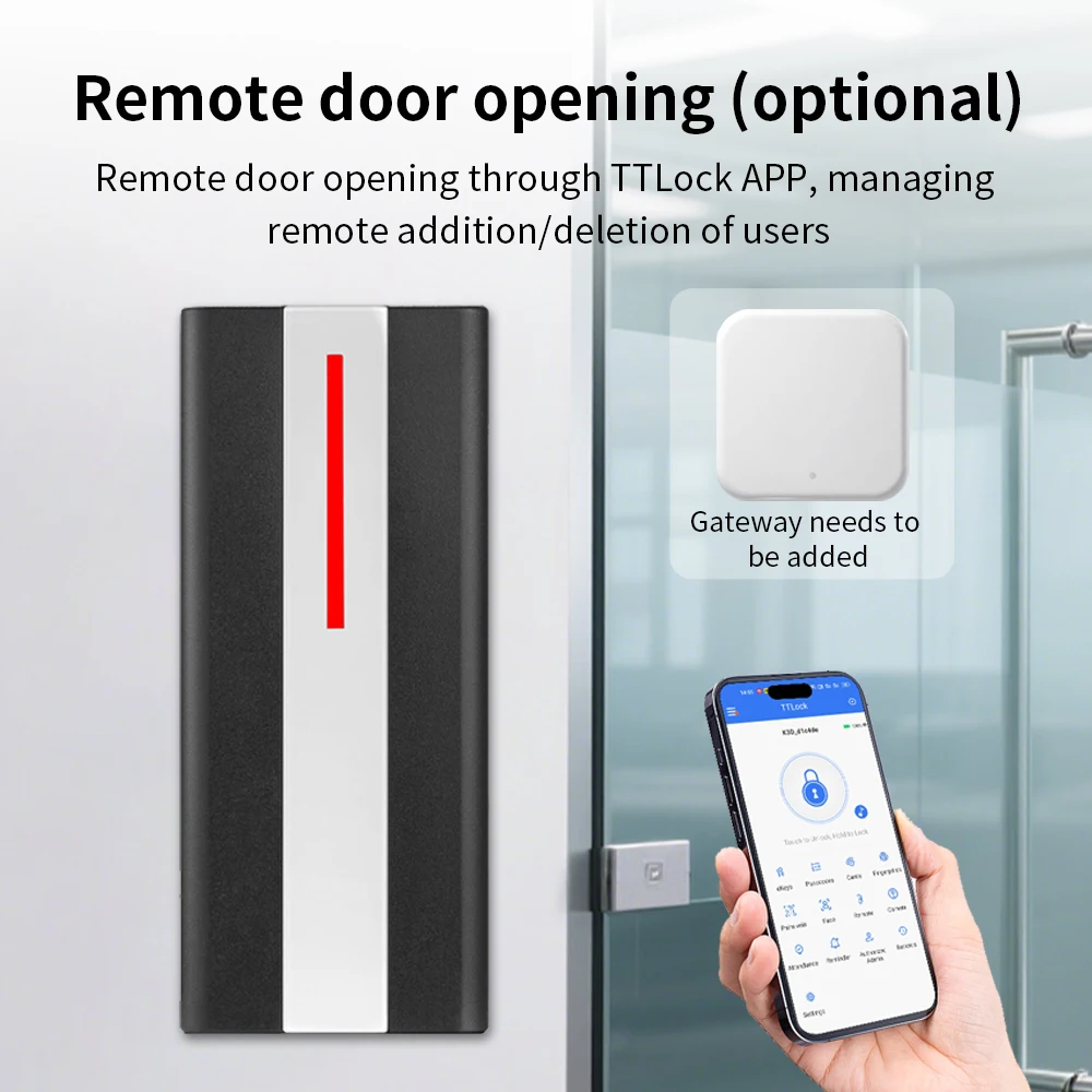 IP67 Waterproof Bluetooth NFC Multi-Functional Access Control Device TTLOCK Enabled Wiegand 13.56MHz Card Reader High Security