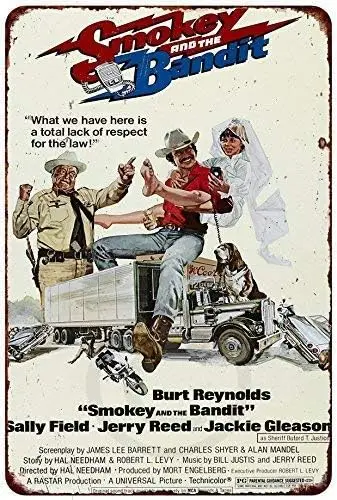 Tin Sign Smokey and The Bandit Movie Poster Burt Reynolds Reproduction Metal Sign