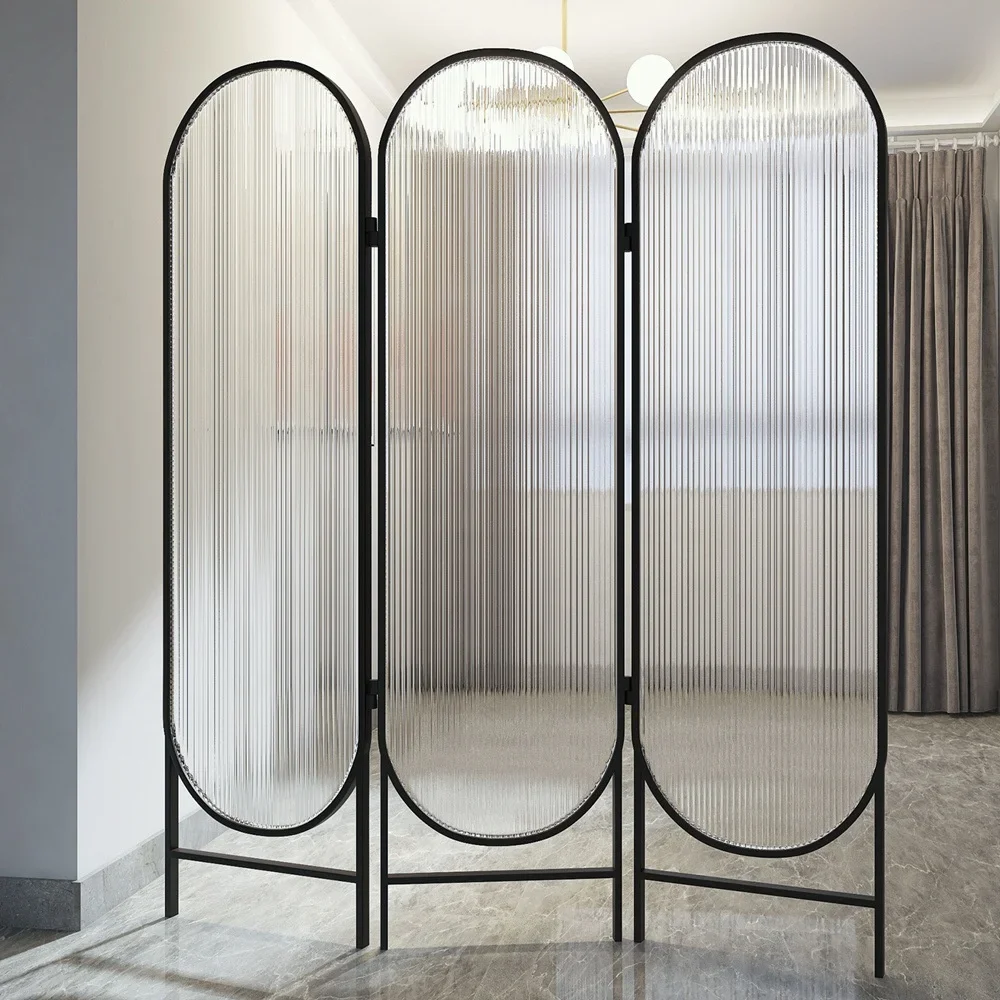 Foldable Home Use Partition Screen Wholesale Stainless Steel Curved Room Dividers Modern Home Furnishing New