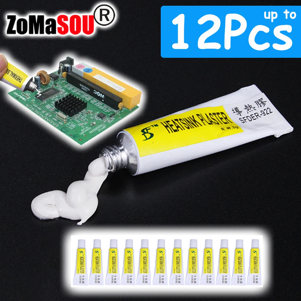1-12 sztuk pasta termoprzewodzący radiator tynk lepki klej do chipa VGA RAM LED IC chłodnica chłodnicy uszczelki