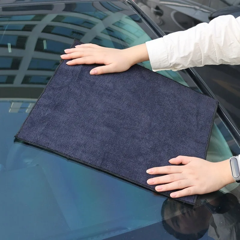 Car Wash Towel Super Absorbent Black Microfiber Auto Window Cleaning Cloth Household Kitchen Towels Quick Drying Rag Dish Cloth