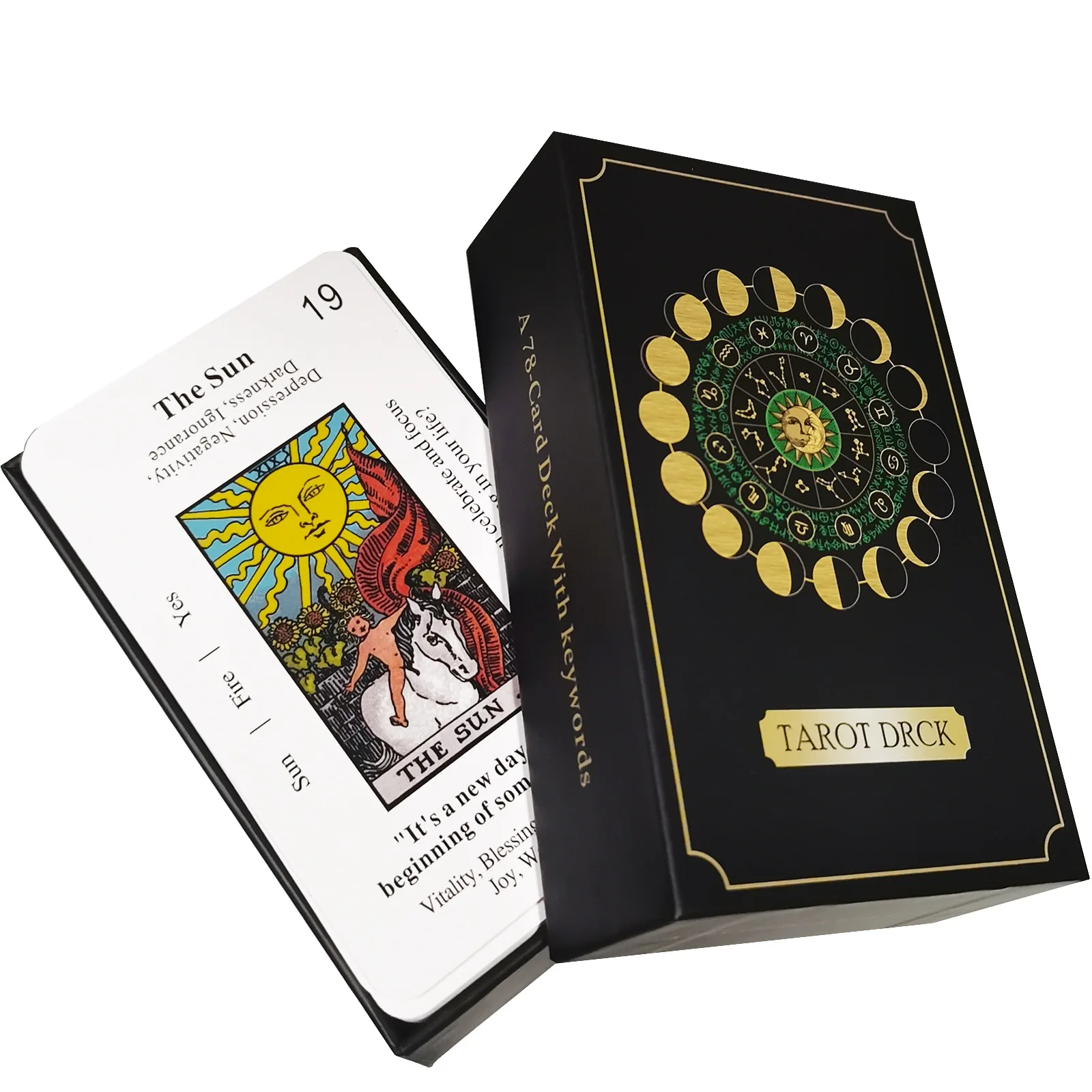 2024 New Tarot High Quality Cards Dnd Deck Box 12x7cm Big Size Unique Predictions Black Moon Divination Classic Astrologia