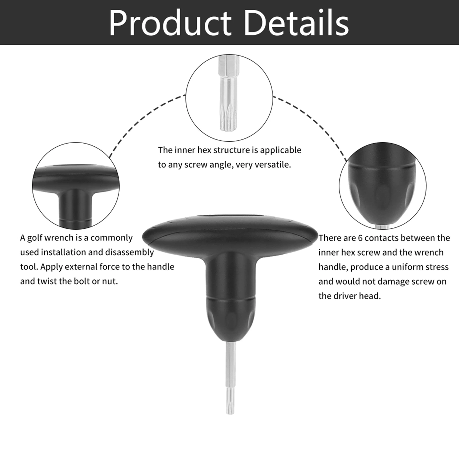 Adjustment Tool Driver Wrench Screwdriver Tool Replace Adjustment Wrench Tool for Golf Club Driver Shaft Adapter