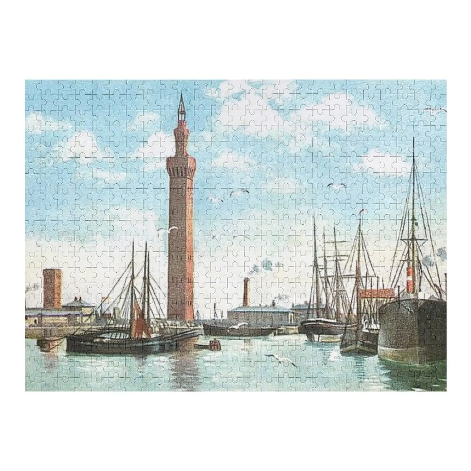 Grimsby Docks, Grimsby, Lincolnshire, Inglaterra Quebra-cabeça Nome de madeira personalizado Presente infantil personalizado Quebra-cabeça personalizado