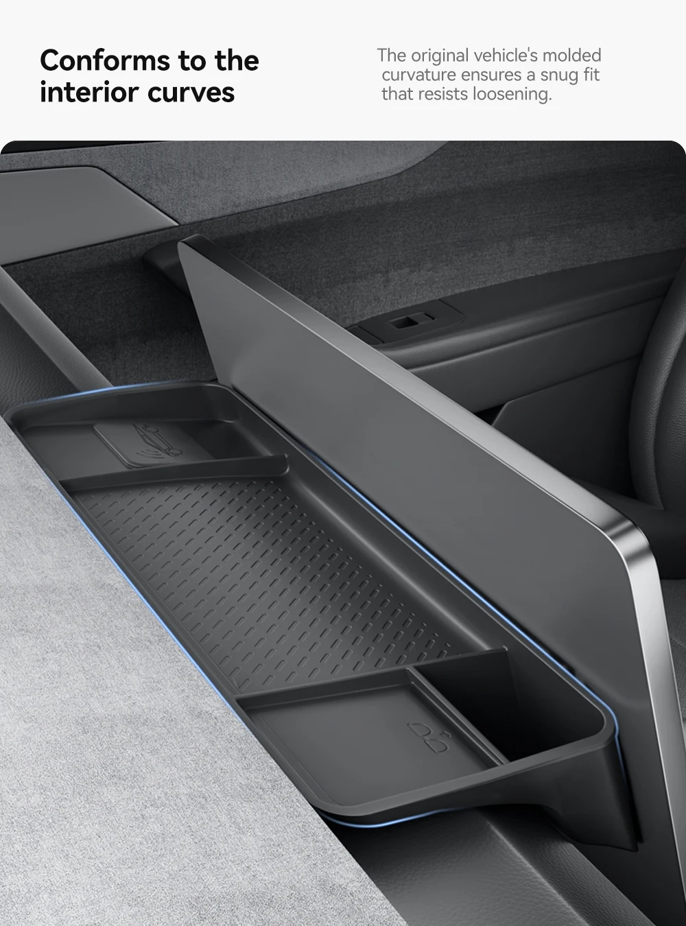Aufbewahrungsbox für die Rückseite des Displays, Organizer, Halterung für das Armaturenbrett, Taschentuchbox, Zubehör für Tesla Model Y Juniper, Model 3 Highland. – Detail 7