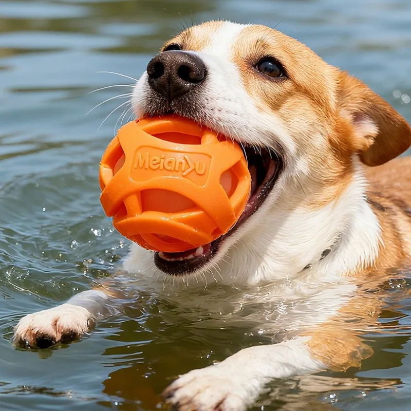 Pet Chewing Toy Ball, Bite-Resistant Hollow Elastic Training Ball, Interactive Entertainment Relaxation Pet Daily Supplies