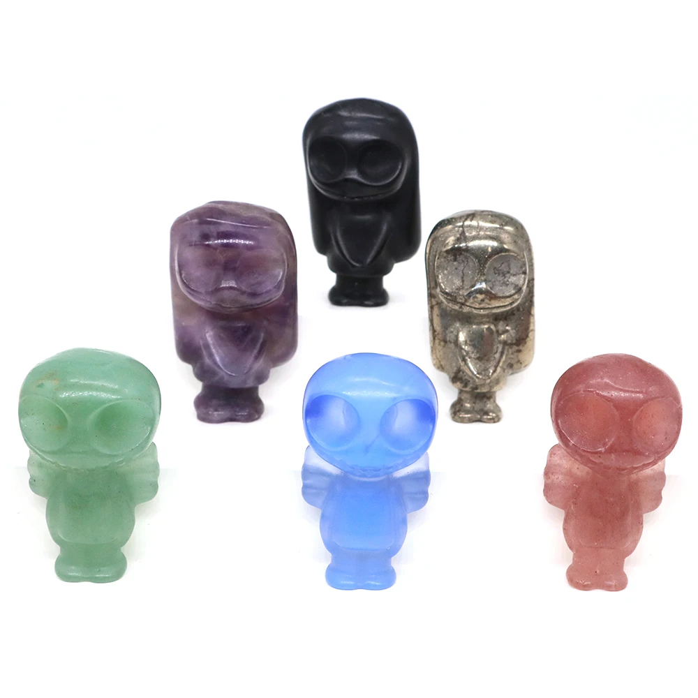 

1.5" Zombie Ghost Statue Natural Healing Crystals Stone Carved Corpse Bride Creepy Halloween Horror Prop Crafent Home Decoration
