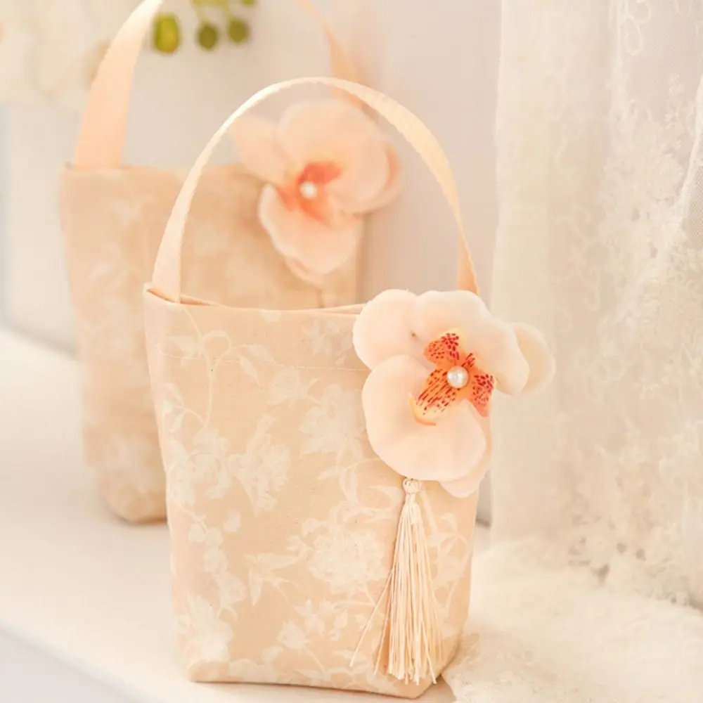 Flower Festive Sugar Bag Butterfly Orchid Flower Pendant Korean Style Wrist Hand Bag Storage Bag Jewelry Packing Bag