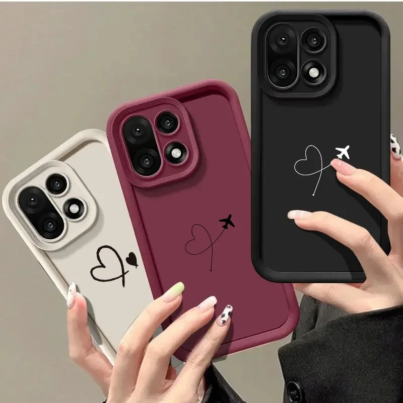 Airplane Route Love Heart Design Silicone Phone Case For Oneplus 15 13 13T 12 12R 11 11R 10R 8T NORD CE 6 5 2 3 4 LITE 5G NORD 5