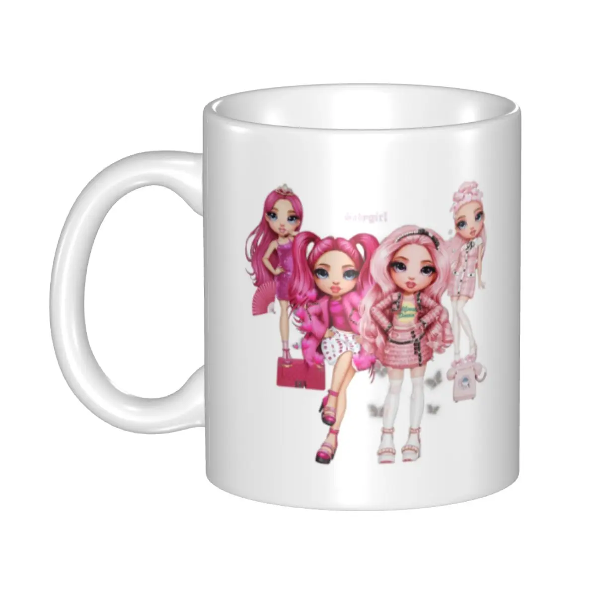 

DIY Rainbow High PH Pink Girls Ceramic Mug Customized Cartoon Anime Tv Coffee Cups Creative Present