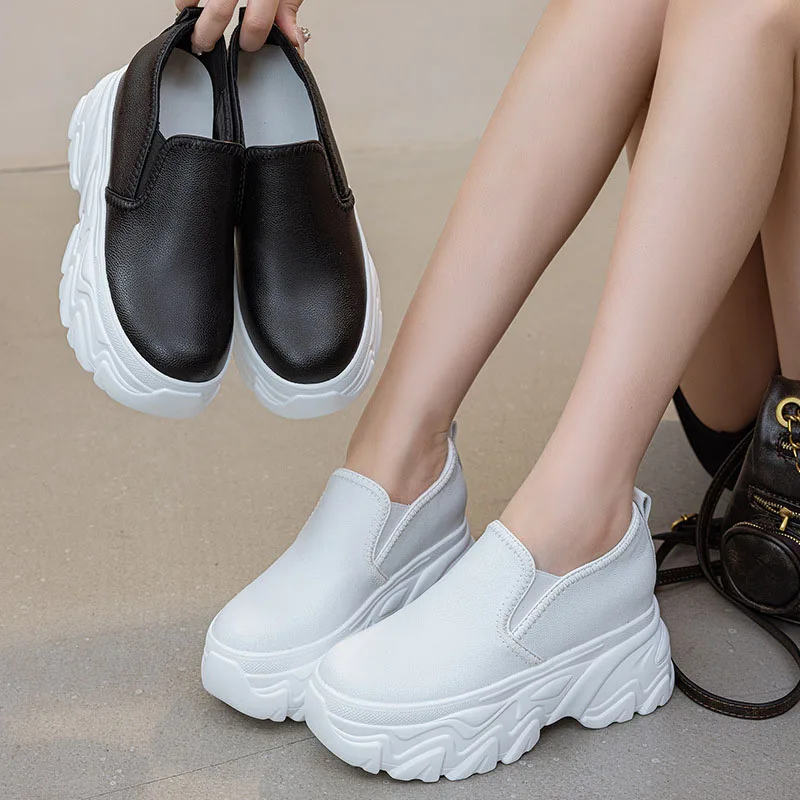 

Woman Shoes High Platform Sneakers 2025 Spring Female Shoes Casual Black/White Sneakers For Women Breathable Woman Chunky Shoe