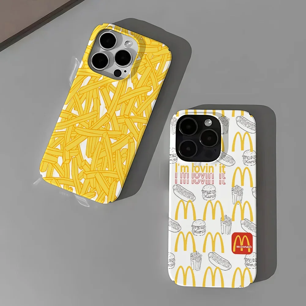 Phone Case for iPhone 16 15 14 13 12 11 Pro Max XS XR XSMax 6 7 8 Plus Glossy HD Hard PC Gourmet M-McDonald Fun Cover