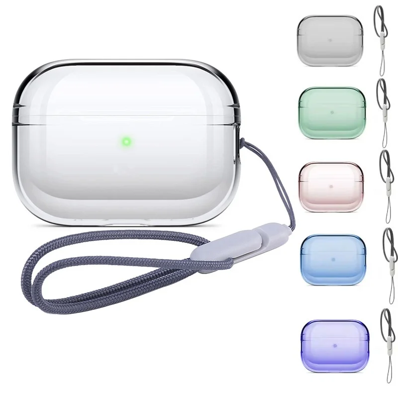 

Clear Earphone Case With Lanyard Strap For Apple Airpods Pro 2 TPU Headset Protective Cover Accessories For Air Pods Pro 2nd Gen