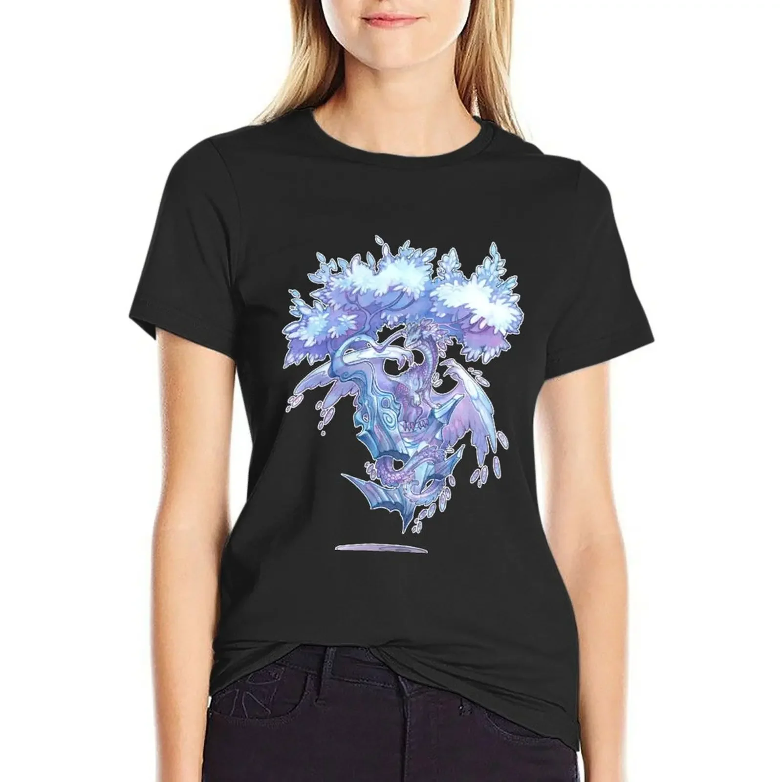 

crystal bonsai T-Shirt animal print Aesthetic clothing sports fans summer top t shirts for Women loose fit