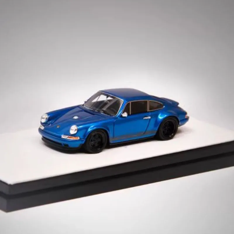 TP Limited Edition Resin 1:64 Singer 911 964 Coupe Transparent Blue Car Model Classics Adult Souvenir Gift Static Display