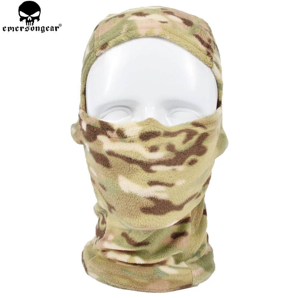 EMERSONGEAR Fleece Warmer Hood Hunting Tactical Mask Half face Mask for Airsoft Combat Multi-camo Helmet Hood EM6631