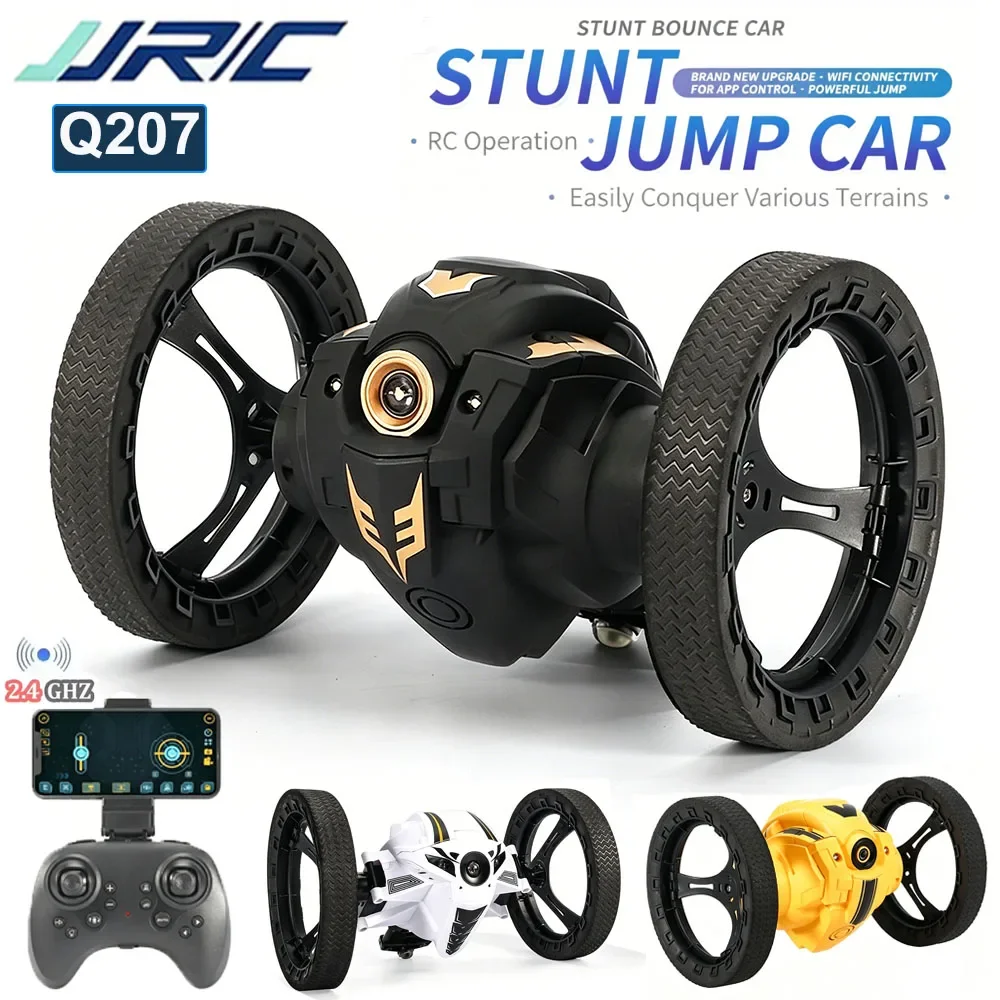 

RC Car Q207 4WD With Wifi Hd Camera Bounce Car Flexible Wheels Rotation Led Light 2.4G Remote Control Jumping Vehicle Boys Toys