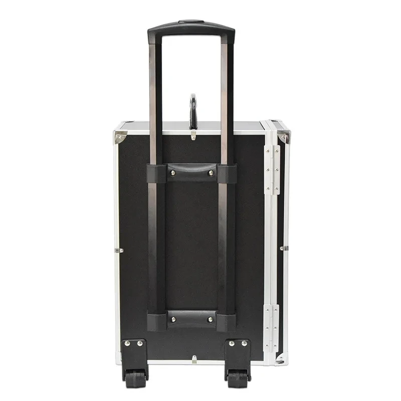 Large Capacity Makeup Suitcase Jewelry Storage Box 10Drawer Jewelry Watch Bangle Storage Travel Trolley Case W/Universal Wheels
