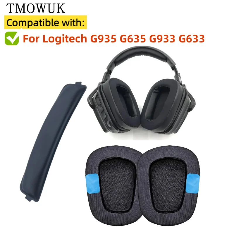 

TMOWUK Cooling-Gel Replacement Earpads for Logitech G935 G635 G933 G633 Gaming Headphones