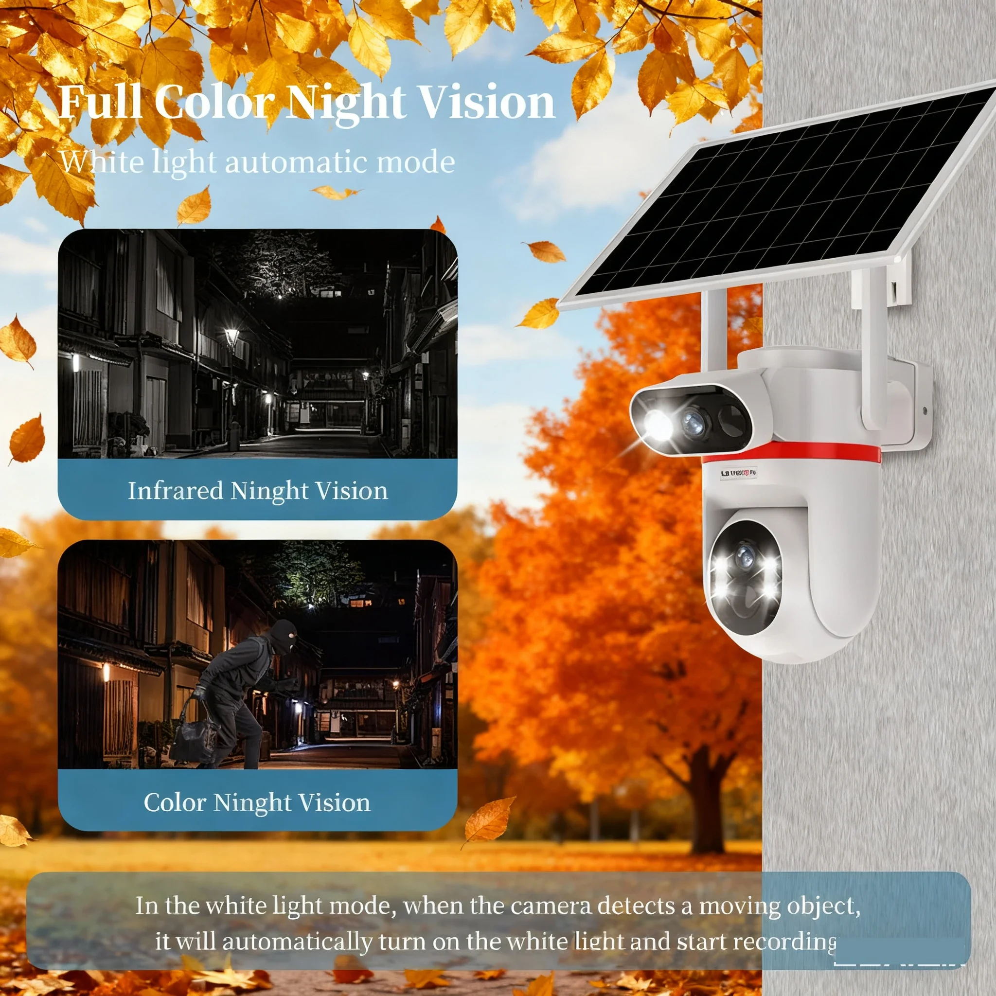 LS VISION 8MP 4G كاميرا تعمل بالطاقة الشمسية كاميرا مراقبة خارجية شاشة مزدوجة كاميرا مراقبة للمنزل كشف PIR المزدوج تتبع السيارات UBOX