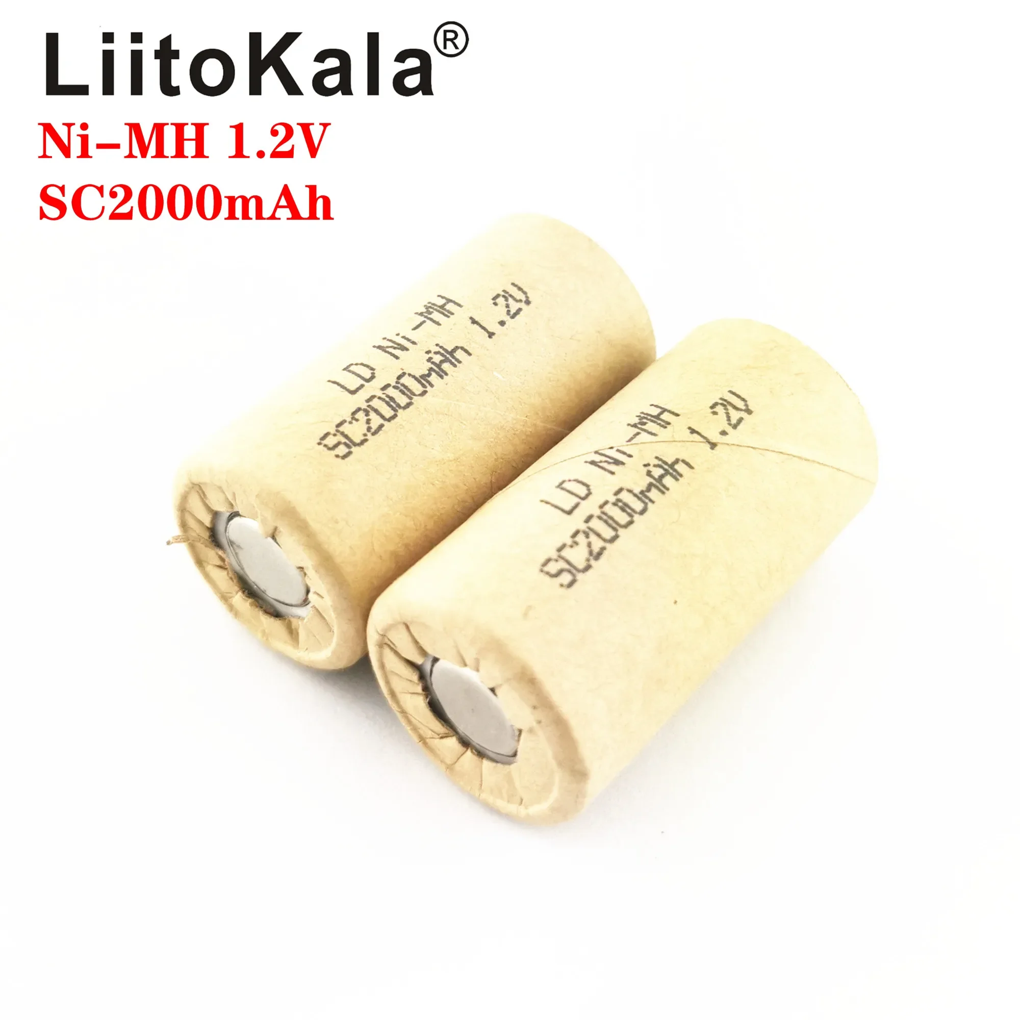 LiitoKala Ni-MH SC2000mAh 1.2V بطارية قابلة للشحن NIMH معدل تفريغ الخلية 10C-15C لطاقة الحفر الإلكترونية
