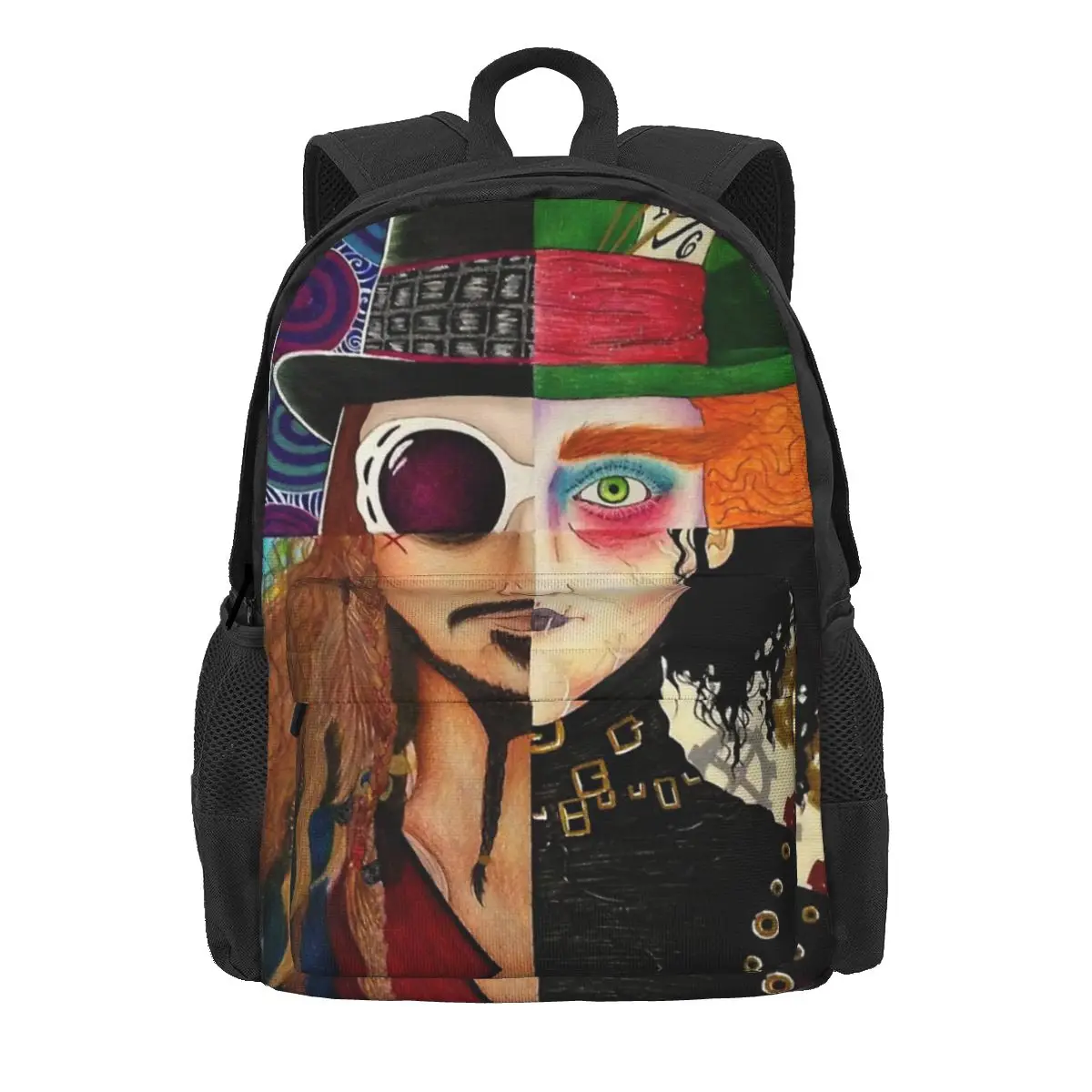 Johnny Depp Character Collage Mochilas para meninos e meninas, mochilas escolares infantis, mochila infantil, bolsa de ombro para laptop