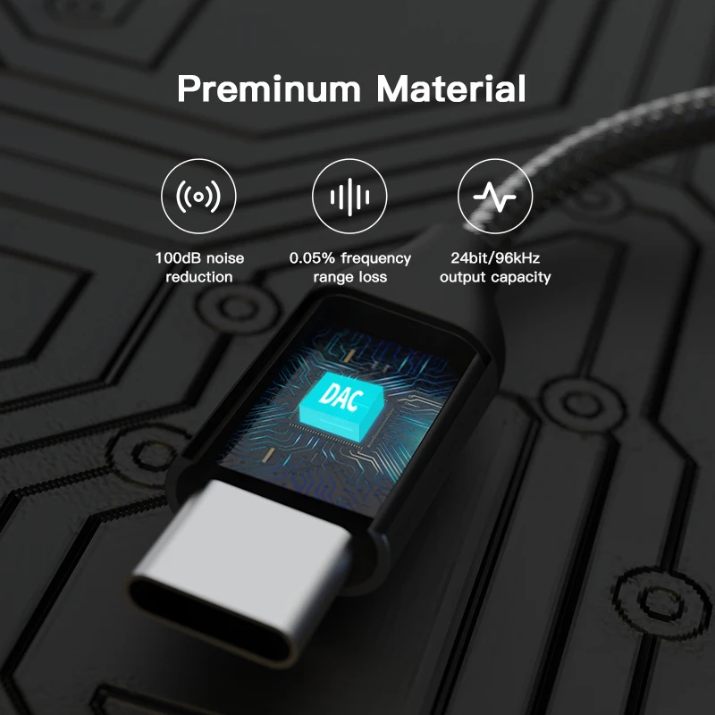 Ikko dac alta fidelidade fone de ouvido amplificador usb tipo c para 3.5mm aux fone de ouvido jack adaptador de áudio usb conversor para xiaomi samsung
