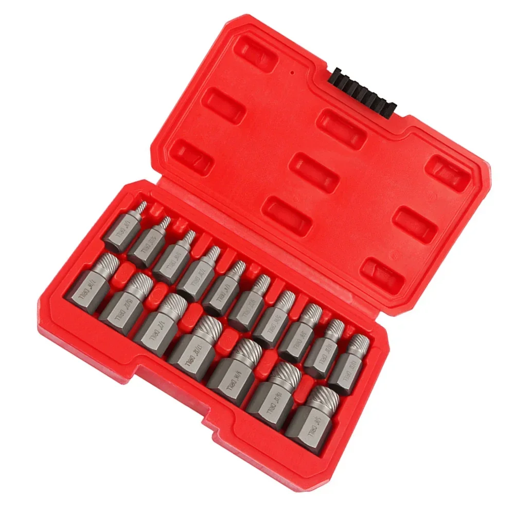 High Quality Practical Screw Extractor Set 17Pcs Damaged Broken Bolt For Sliding Tooth Hex Head Extractor Screw Extractor Set