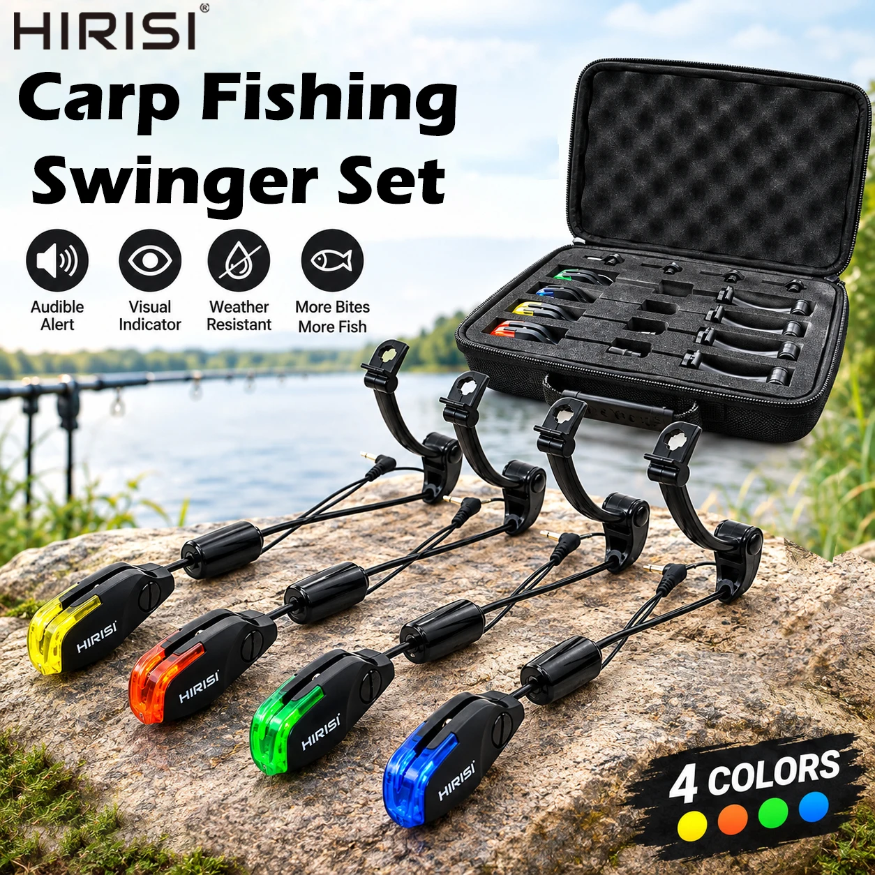 hirisi-b2011-4pcs-led-swinger-carp-fishing-bite-indicator-bobbin-25mm-plug-removable-base-stainless-steel-night-fishing-tackle