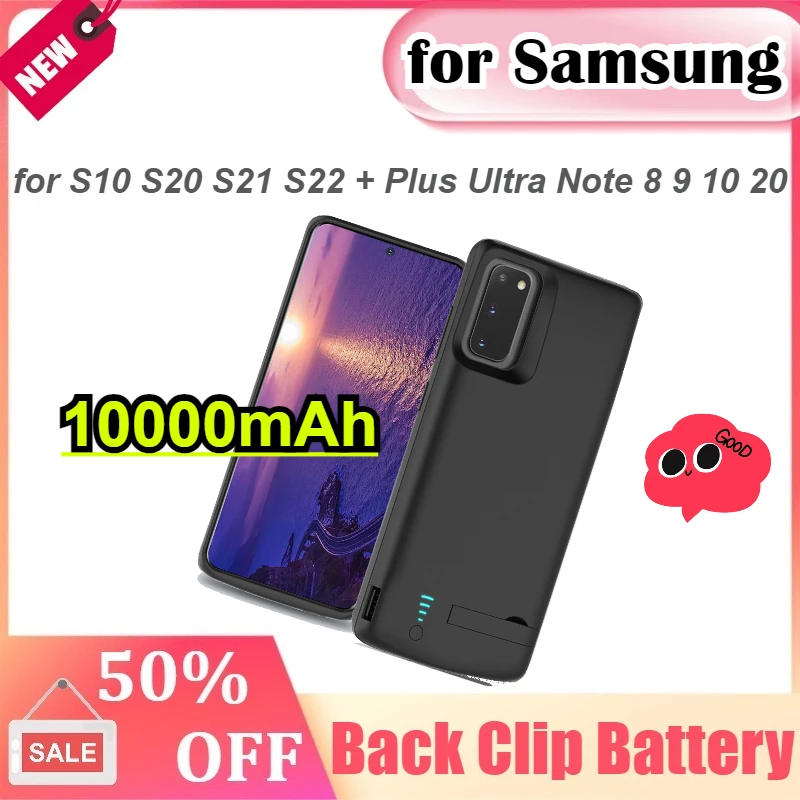 

10000mAh Portable Battery Cover for Samsung Galaxy S10 S20 S21 S22 + Plus Ultra Note 8 9 10 20 Battery Charger Case Power Bank