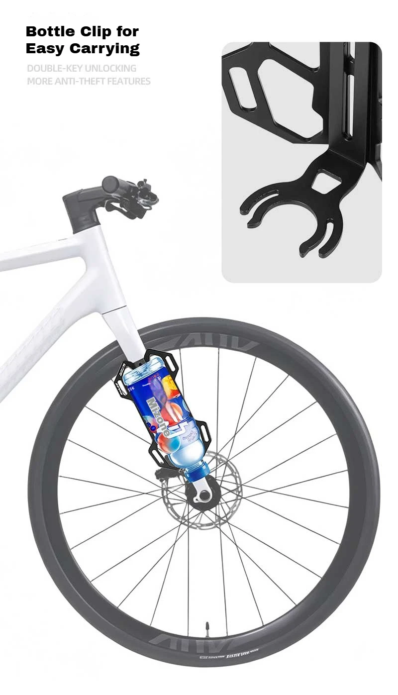 ENLEE leichter Gabelhalter aus Aluminiumlegierung, hochbelastbarer 20KG Lastenträger, Taschen- und Flaschenhalter, geeignet für Fahrradverpackungen. – Detail 11