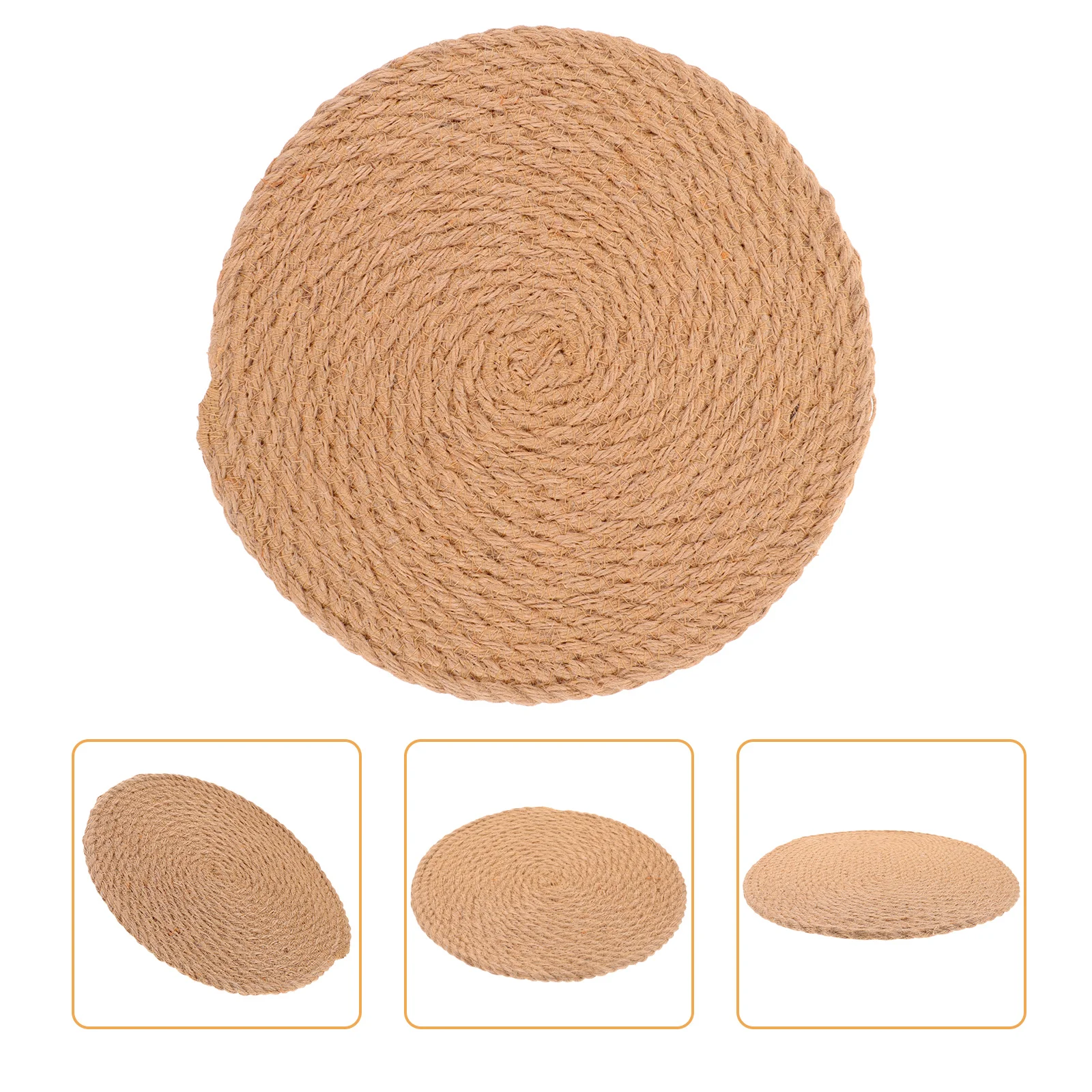 

Natural Braided Placemat Round Woven Table Mat Heat Resistant Non-Slip Insulated Coaster for Dining Table Decorative Place Mat