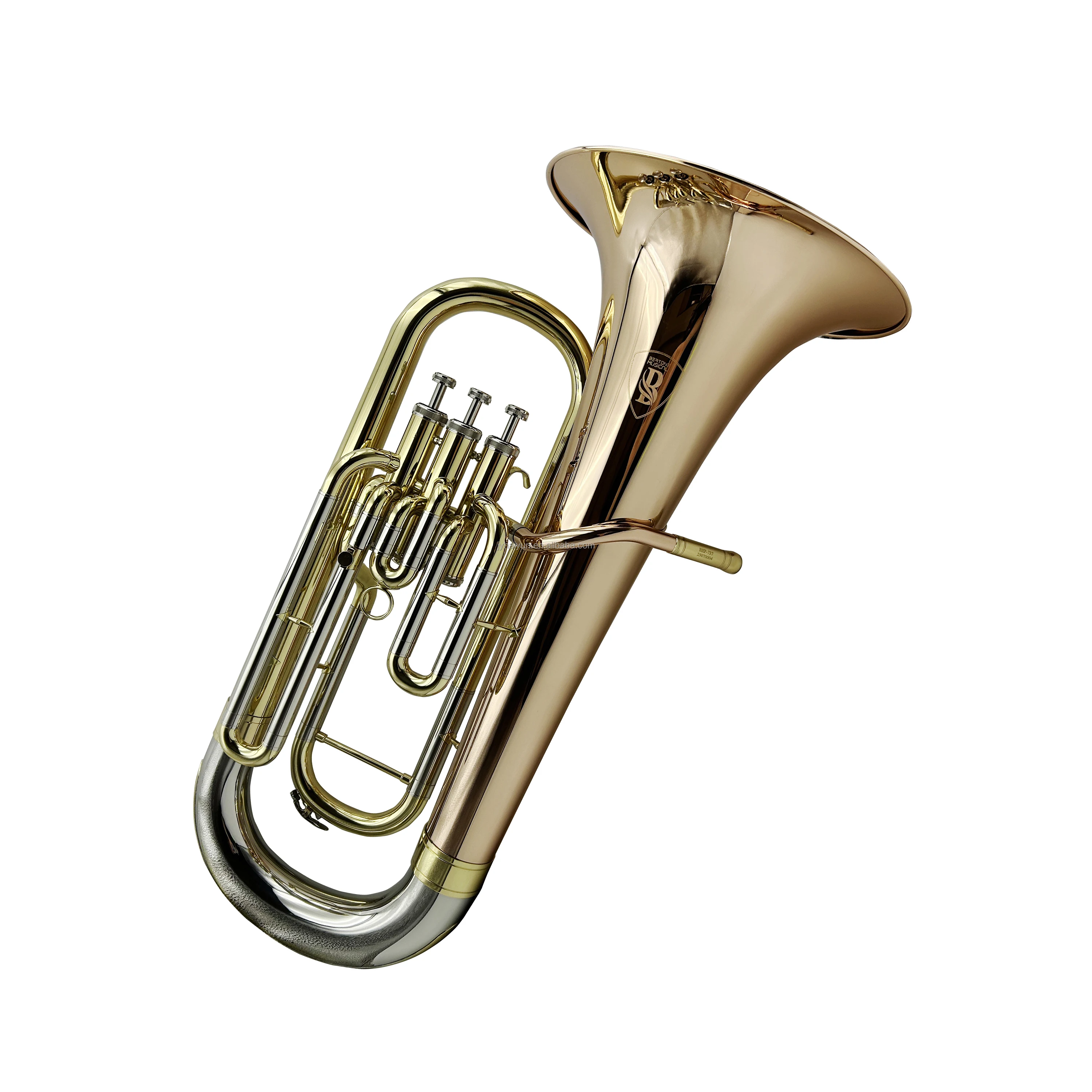 Professional Bb Tone Euphonium 3 Pistons Phosphor Bronze Body Gold Lacquer Finish 14.5mm Bore Wind Instrument For