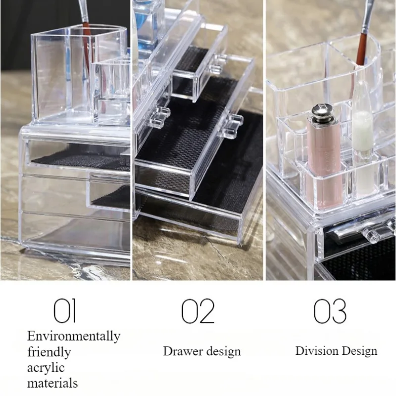 Acrylic Transparent Multi-layer Drawer Storage Rack,Beauty Tools Makeup Storage Box S#-M# Model Birthday Gift For Women