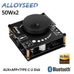 50Wx2 HiFi Audio Digital Amplifier Board Bluetooth 5.1 Dual Channel Class D Speaker Stereo Audio AMP Module AUX Input DC12-24V