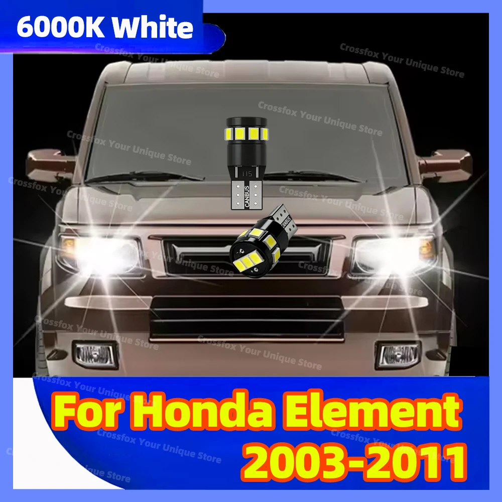 2x Lâmpada LED T10 194 168 para Luz de Posição, Leitura e Estacionamento Interno para Honda Element 2003 2004 2005 2006 2007 2008 2009-2011
