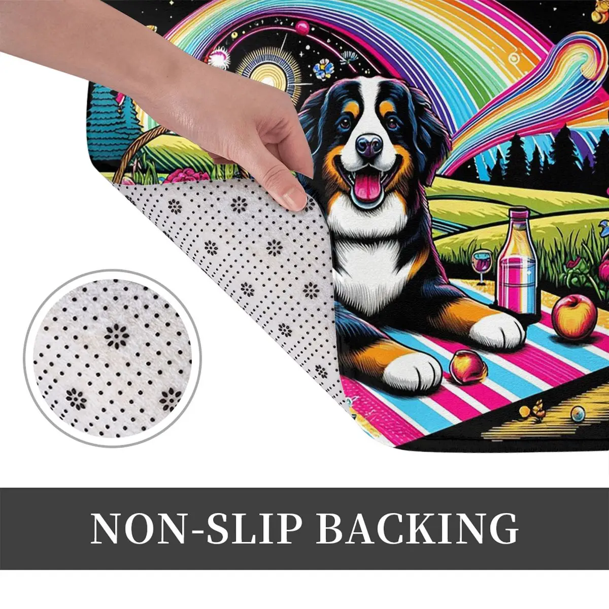 Picnic Under The Starry Sky Bernese Mountain Dog Anti-slip Doormat Floor Mat Carpet Rug for Kitchen Entrance Home Footpad Mats