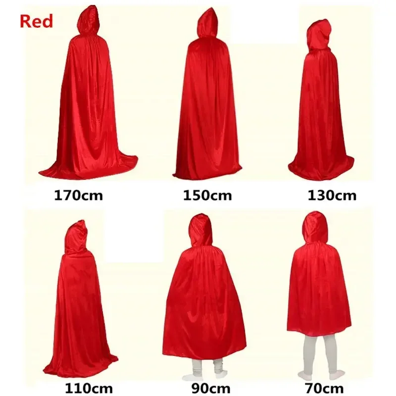 Capes d'Halloween à Capuche pour Adulte et Enfant, Costumes de Cosplay Long Everaks, Rouge, Noir, Violet, Vert, Faucheuse Grim, pour Femme et Homme