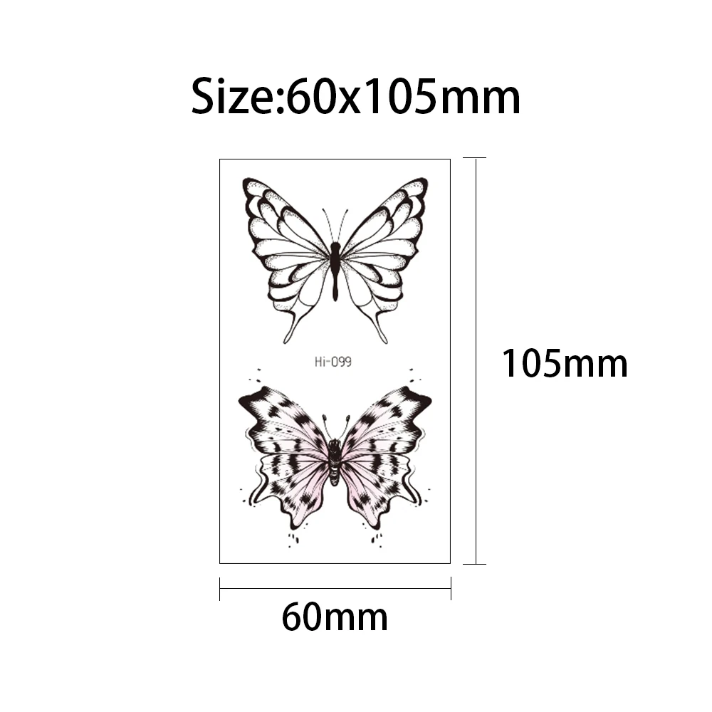 Glow Butterfly Blue Luminous Tattoo Sticker Camping Waterproof Temporary Tatoo Feathers Disposable Fake Tatto Gradient Body Art